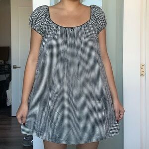 Doen Julia Dress in Noir La Maddalena Gingham